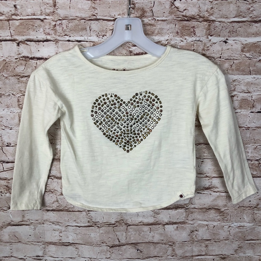 Lucky Brand Girls Heart Embellished Top | Size 5T | EUC
